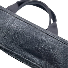 将图像加载到图库查看器中,BALENCIAGA Navy Cabas 2WAY Handbag Gray390346 Leather Canvas Size XS