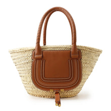 Load image into Gallery viewer, Chloe Marcy Raffia Tote Beige/BrownCHC20US828C9725M Raffia Leather Size Medium