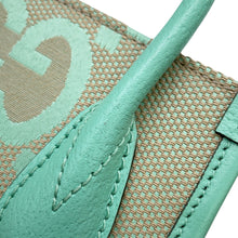 将图像加载到图库查看器中,GUCCI Jumbo GG Canvas Mini Tote Beige/Green671623 Jumbo GG Canvas Leather