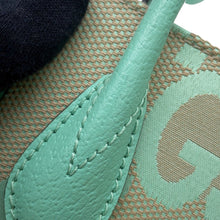 将图像加载到图库查看器中,GUCCI Jumbo GG Canvas Mini Tote Beige/Green671623 Jumbo GG Canvas Leather