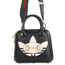 Load image into Gallery viewer, GUCCI Horsebit1955 Gucci x Adidas Mini Top Handle Bag Black/White677212 Leather