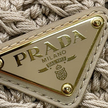 将图像加载到图库查看器中,PRADA Crochet Handbag Brown1BA461 Fabric Size Mini