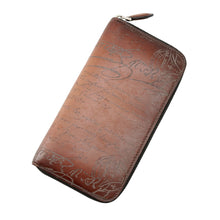 将图像加载到图库查看器中,Berluti Itauba Calligraphy Zip Around Brown scritto leather