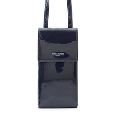将图像加载到图库查看器中,SAINT LAURENT PARIS FawnShoulder Navy Patent Leather