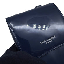 将图像加载到图库查看器中,SAINT LAURENT PARIS FawnShoulder Navy Patent Leather