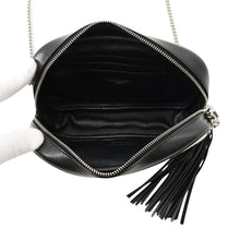Load image into Gallery viewer, SAINT LAURENT PARIS Lou Fringe Camera Bag Beige/Black612563 Canvas Leather Size Mini