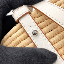 将图像加载到图库查看器中,LOEWE Anagram Square Basket Bag White/NaturalA223099X02 Raffia Leather Size Small