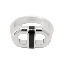 将图像加载到图库查看器中,HERMES Mayon Ring Size 56 Silver/Black Metal