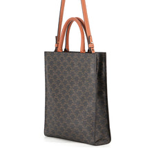 Load image into Gallery viewer, CELINE Triomphe Small Vertical Cabas 2WAY Bag Tan191542BZK PVC Leather