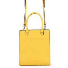 Load image into Gallery viewer, PRADA Embossed Triangle Logo 2-Way Bag Mini Yellow1BA333 Leather