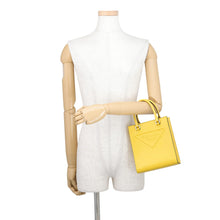 Load image into Gallery viewer, PRADA Embossed Triangle Logo 2-Way Bag Mini Yellow1BA333 Leather