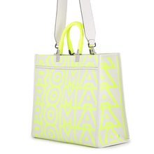 Load image into Gallery viewer, FENDI Marc Jacobs x Sunshine Collaboration 2-Way Shopper Bag (Medium) White/Neon Yellow8BH386 Leather