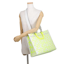 Load image into Gallery viewer, FENDI Marc Jacobs x Sunshine Collaboration 2-Way Shopper Bag (Medium) White/Neon Yellow8BH386 Leather