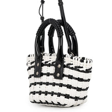将图像加载到图库查看器中,BALENCIAGA Bistro XXS White/Black678028 Patent Leather