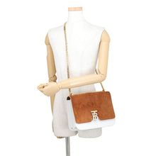 Load image into Gallery viewer, BURBERRY ChainShoulder Brown/White Suede leather