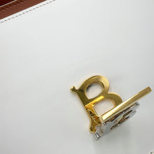 Load image into Gallery viewer, BURBERRY ChainShoulder Brown/White Suede leather