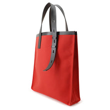 将图像加载到图库查看器中,Ferragamo Logo tote Red/Black241297 764871 Canvas Leather