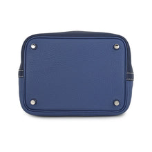 将图像加载到图库查看器中,HERMES Picotin Lock Casaque Blue Saphir/Blue Brighton Taurillon Clemence Size PM