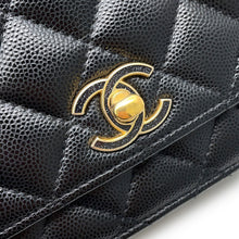 Load image into Gallery viewer, CHANEL Matelasse Chain wallet BlackAP3694 Caviar Leather