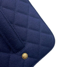 将图像加载到图库查看器中,CHANEL Hamburg Accordion Shoulder Bag Navy Wool