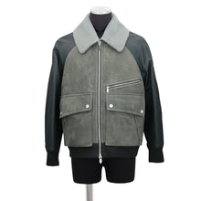 Load image into Gallery viewer, HERMES Zip-up Mouton Jacket Size 48 Khaki Leather suede boa
