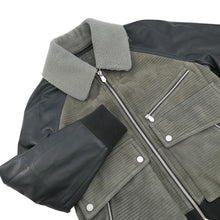 Load image into Gallery viewer, HERMES Zip-up Mouton Jacket Size 48 Khaki Leather suede boa