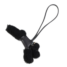 将图像加载到图库查看器中,HERMES Buddy Epic Bag Charm Black Lambskin Mouton