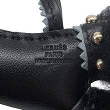 将图像加载到图库查看器中,HERMES Buddy Epic Bag Charm Black Lambskin Mouton