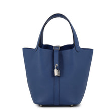 Load image into Gallery viewer, HERMES Picotin Lock Blue Tie Taurillon Clemence Size PM