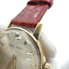 Load image into Gallery viewer, SEIKO King SEIKO First Model Gold Plated Leather Silver DialJ14102E