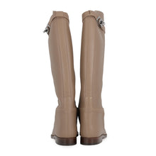 将图像加载到图库查看器中,HERMES Jumping Long Boots Etoupe Box Calf Leather Size 37 1/2