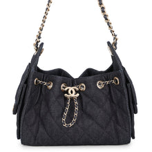将图像加载到图库查看器中,CHANEL CHANEL25 ChainShoulder Bag BlackAS5631 Denim Size Mini