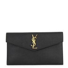 将图像加载到图库查看器中,SAINT LAURENT PARIS Uptown Pouch Black565739 1GF0J 1000 Grain de Poudre Embossed Leather Size Medium