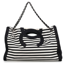 Load image into Gallery viewer, CHANEL Cruise Line ChainTote Bag Black/WhiteA47944 Nylon