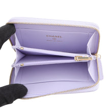 Load image into Gallery viewer, CHANEL Matelasse Zip Coin Card Case PurpleAP4253 Caviar Leather