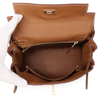 将图像加载到图库查看器中,HERMES Kelly Gold Togo Leather Size 25