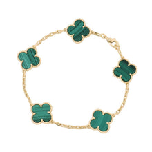 将图像加载到图库查看器中,Van Cleef & Arpels Vintage Alhambra Bracelet 5 motifs MalachiteVCARL80900 18K Yellow Gold