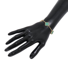 将图像加载到图库查看器中,Van Cleef & Arpels Vintage Alhambra Bracelet 5 motifs MalachiteVCARL80900 18K Yellow Gold
