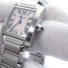将图像加载到图库查看器中,CARTIER Tank francaise SM Stainless Steel Pink shell DialW51028Q3