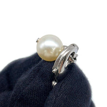 Load image into Gallery viewer, CHANEL Pearl Long Necklace Silver Metal Faux Pearl Rhinestone
