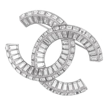 Load image into Gallery viewer, CHANEL CC Logo RhinestoneBrooch SilverA63085 Metal Rhinestone