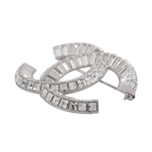 Load image into Gallery viewer, CHANEL CC Logo RhinestoneBrooch SilverA63085 Metal Rhinestone