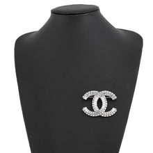 Load image into Gallery viewer, CHANEL CC Logo RhinestoneBrooch SilverA63085 Metal Rhinestone