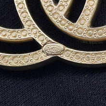 Load image into Gallery viewer, CHANEL CC Logo RhinestoneBrooch Champagne GoldA64746 Metal Rhinestone