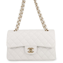 Load image into Gallery viewer, CHANEL Matelasse W Flap ChainShoulder Bag WhiteA01113 Caviar Leather Size 23