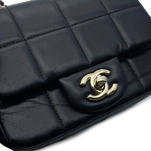 将图像加载到图库查看器中,CHANEL Chocolate Bar Mini Flap Chain Shoulder Bag BlackAS3744 Lambskin Size Mini