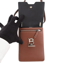 将图像加载到图库查看器中,BURBERRY Robin TB Logo Shoulder Bag Brown8032896 Leather