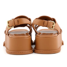Load image into Gallery viewer, LOUIS VUITTON Maya Line LV Circle Platform Sandals Brown1ACYKM Leather Size 36H