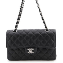 Load image into Gallery viewer, CHANEL Matelasse W Flap ChainShoulder Bag BlackA01113 Caviar Leather Size 23