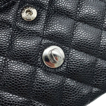Load image into Gallery viewer, CHANEL Matelasse W Flap ChainShoulder Bag BlackA01113 Caviar Leather Size 23
